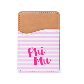 Phi Mu Horizontal Stripes Leatherette Card Pouch Phone Wallet