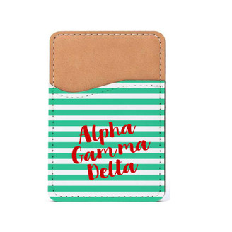  Alpha Gamma Delta Horizontal Stripes Leatherette Card Pouch Phone Wallet 