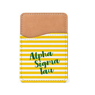 Alpha Sigma Tau Horizontal Stripes Leatherette Card Pouch Phone Wallet