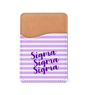 Sigma Sigma Sigma Horizontal Stripes Leatherette Card Pouch Phone Wallet