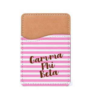  Gamma Phi Beta Horizontal Stripes Leatherette Card Pouch Phone Wallet 