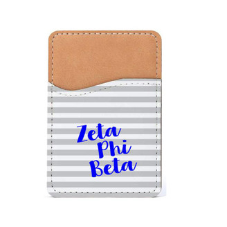  Zeta Phi Beta Horizontal Stripes Leatherette Card Pouch Phone Wallet 