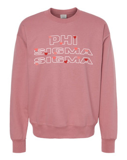 Phi Sigma Sigma Hearts Crewneck Sweatshirt