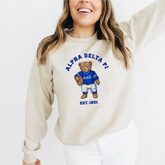  Alpha Delta Pi Teddy Bear Crewneck Sweatshirt 