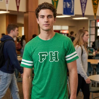 Fraternity World Famous Greek Twill Football Fine Jersey Tee