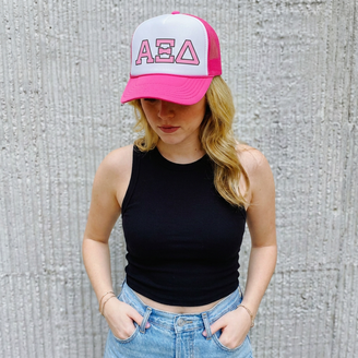 Alpha Xi Delta Alpha Greek Letter Trucker Caps