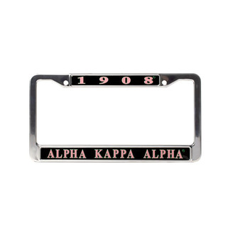 SAVAGE ALPHA KAPPA ALPHA 1908 METAL LICENSE PLATE FRAME - Black 