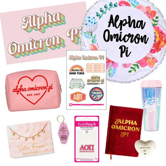 Sorority Shop Alpha Omicron Pi Celebrate Sisterhood Sorority Gift Box - 10 Items! 