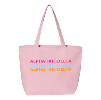  Alpha Xi Delta Smiley Stack Tote Bag 