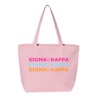 Sigma Kappa Smiley Stack Tote Bag