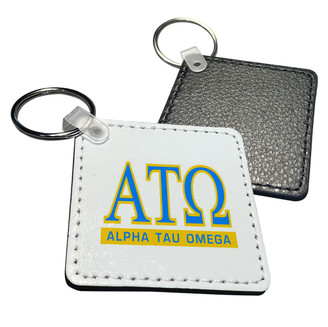 Alpha Tau Omega Faux Leather Key Chain