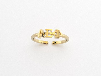 Chic Greek- Shawn Paul Alpha Epsilon Phi Adjustable Letter Ring 