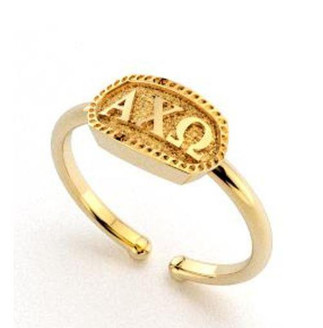 Chic Greek- Shawn Paul Alpha Chi Omega Athena Oval Adjustable Ring 