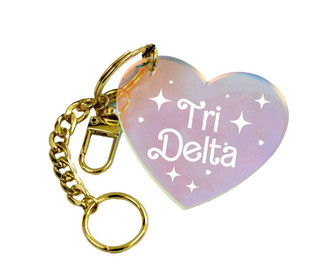 Sorority Shop Delta Delta Delta Iridescent Heart Keychain 