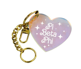 Sorority Shop Pi Beta Phi Iridescent Heart Keychain 
