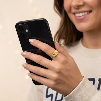 Alpha Omicron Pi Athena Oval Adjustable Ring