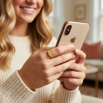 Chi Omega Athena Oval Adjustable Ring