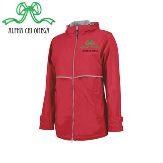  Alpha Chi Omega New Englander Bows Rain Jacket 