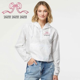 Sigma Sigma Sigma Lightweight Quarter-Zip Pullover Crop Windbreaker 
