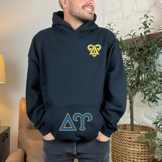 Delta Upsilon Elite Hoodie W Letters On Pouch