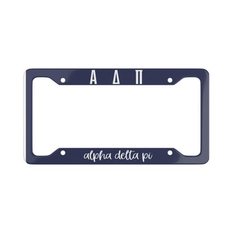  Alpha Delta Pi Script License Plate Frames 