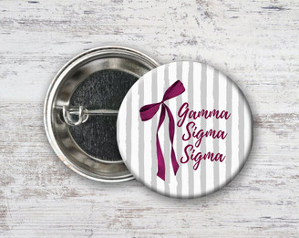  Gamma Sigma Sigma Stripes & Bows Pin Buttons 