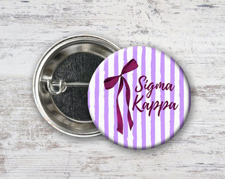  Sigma Kappa Stripes & Bows Pin Buttons 