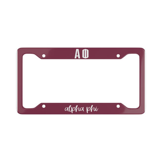 Alpha Phi Script License Plate Frames