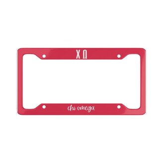  Chi Omega Script License Plate Frames 