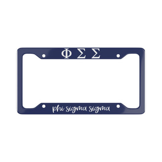  Phi Sigma Sigma Script License Plate Frames 
