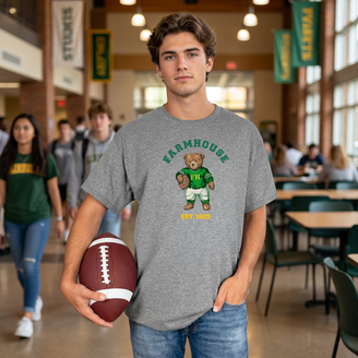 FarmHouse Teddy Bear Football T-Shirt