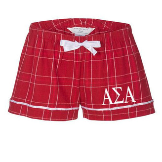  Alpha Sigma Alpha Flannel Plaid Short- PJ's 