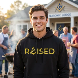 Raised Mason Hooded Sweatshirts
