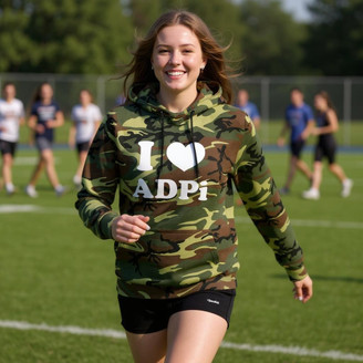 I Love Alpha Delta Pi Camo Hoodie Sweatshirt