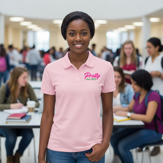 Pretty Since 1908 Alpha Kappa Alpha Pink Polo