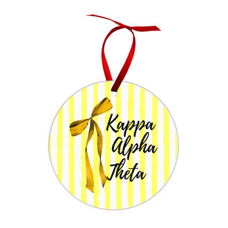 Kappa Alpha Theta Bow Ribbon Christmas Ornaments