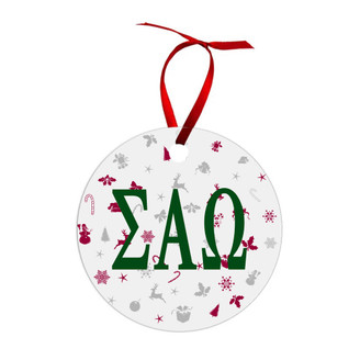 Sigma Alpha Omega Holiday Cheer Christmas Ornaments