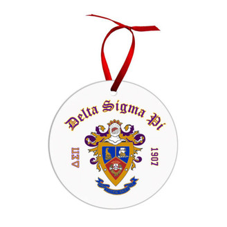  Delta Sigma Pi Crest & Year Circle Ornaments 