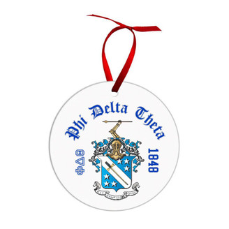  Phi Delta Theta Crest & Year Circle Ornaments 