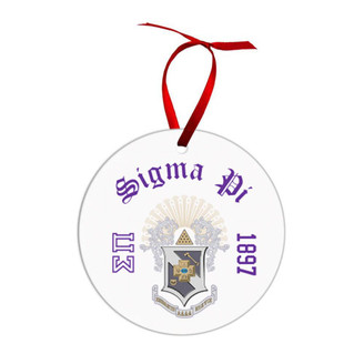  Sigma Pi Crest & Year Circle Ornaments 