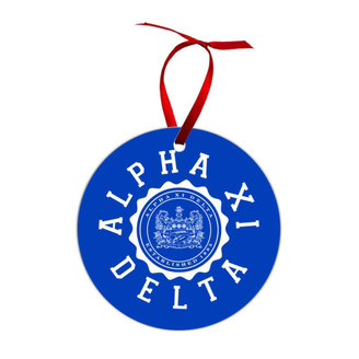  Alpha Xi Delta Shield  Christmas Ornaments 