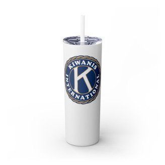 Kiwanis Skinny Tumbler with Straw, 20oz