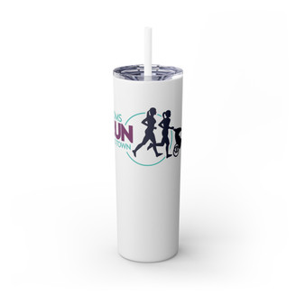 Moms Run This Town Skinny Tumbler with Straw, 20oz