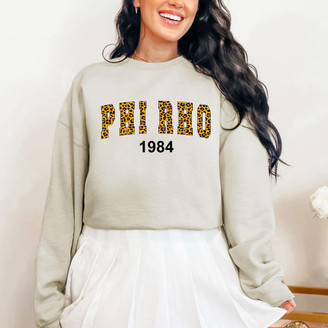  Phi Sigma Rho Cheetah Print Crewneck Sweatshirt 