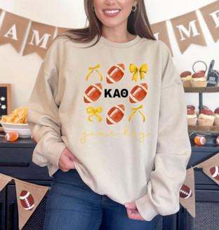 Kappa Alpha Theta Game Day Bows Crewneck Sweatshirt