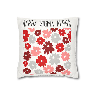  Alpha Sigma Alpha Flowers Square Pillowcase 