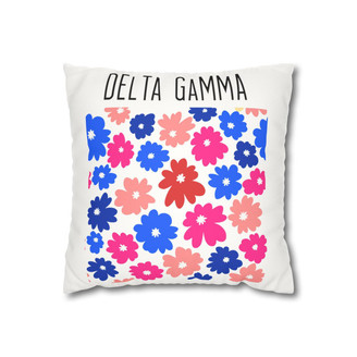  Delta Gamma Flowers Square Pillowcase 