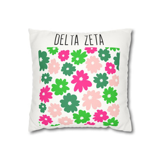  Delta Zeta Flowers Square Pillowcase 