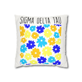  Sigma Delta Tau Flowers Square Pillowcase 