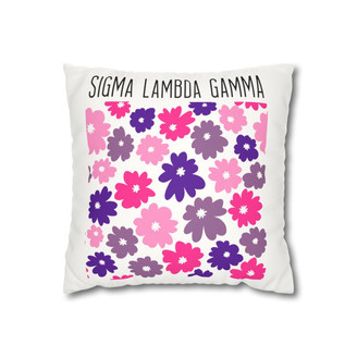  Sigma Lambda Gamma Flowers Square Pillowcase 